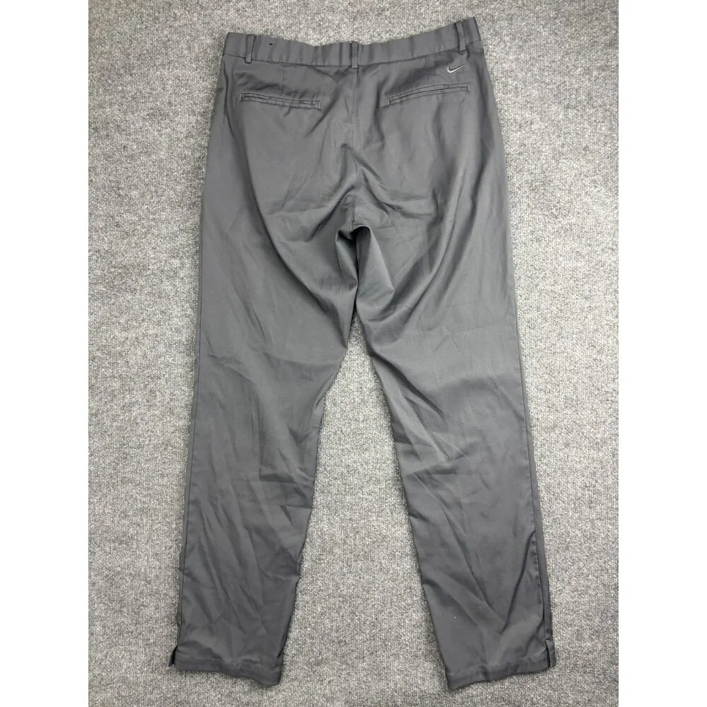 Nike Dri-FIT Golf Pants Mens‎ 34x34 Gray Woven Khakis Pockets Stretch Moisture